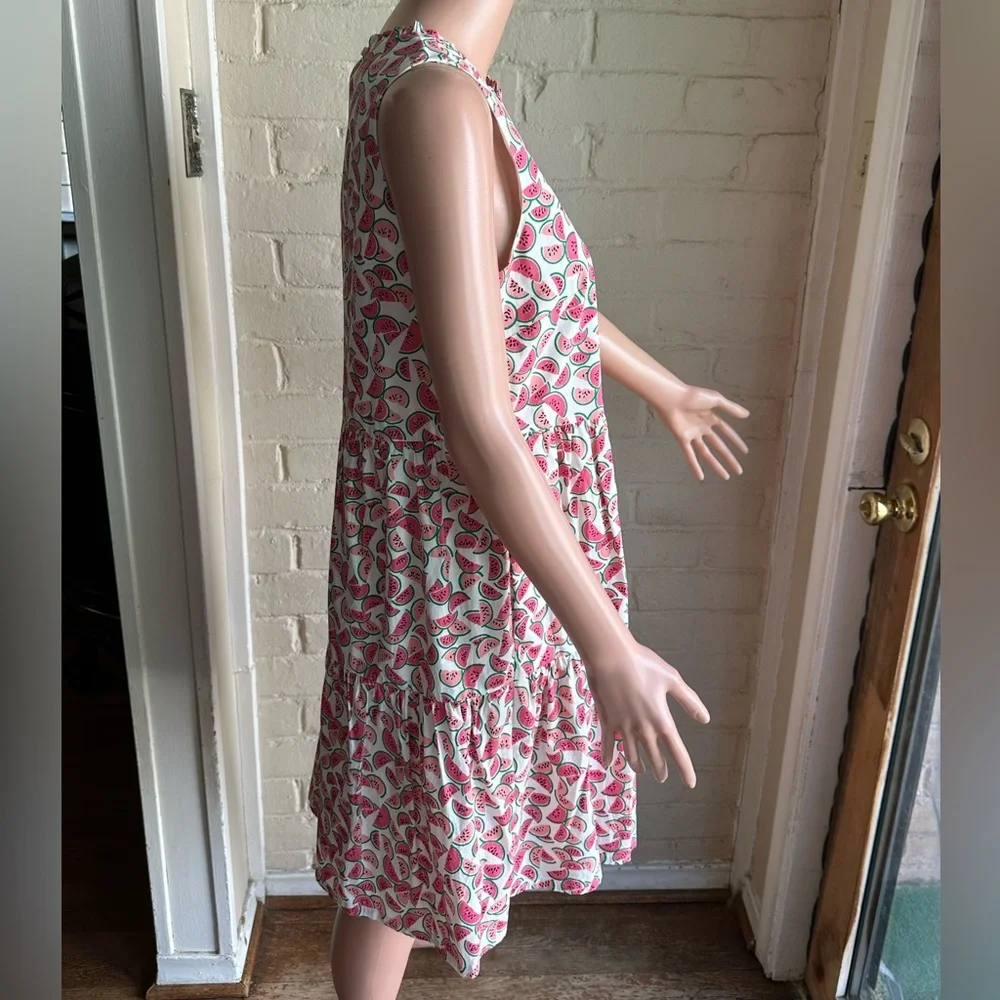 J.Crew size 4 white and pink watermelon summer pattern flowy dress